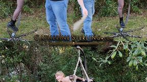 Blonde Goth in Fishnets & Corset Bondage Outdoors at Dusk, in a Real-time Rope Suspension Under the Trees! WMV Video 0162 Starring Catherine Sterling and Ben