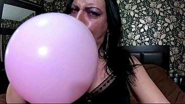 Satin Pajama Balloon Fetish Teasing, Nail Play &amp_ Barefoot Balloon Popping