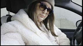 Unveiling Elegance: Nicoletta's Detailed Car Wash and Vacuum in a White Dress, Sheer Pantyhose, and Chic Suede Boots 720HD