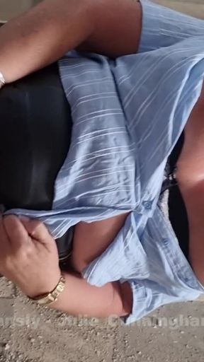 Abandoned Building Cumshot From Above - Julie Wanks & Gets Covered