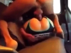 Twink Gets Ruthless Public Backseat Fuck