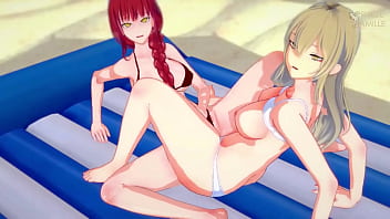 Chainsaw Man Ova beach episode - Makima and Power have lesbian sex