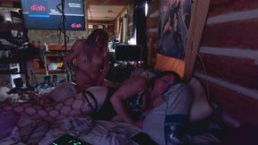 Casual Translesbian Love Making, Synn & Mistress Cy Having Sex While Synn Gets Tied up & Fucked Hard XXX 666 23 13