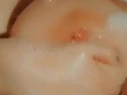 Touching myself in the bubble bath