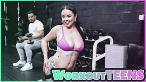 Petite teen Madalina Moon gets hardsex in the gym