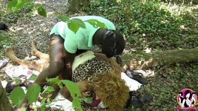 African milf enjoys intense threesome with DP