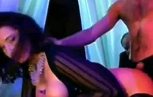 Beautiful brunette gangbanged