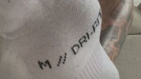 foot freak needs to be disciplined while I’m in white gym socks