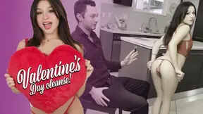 Step Daughter In Red Lingerie Mickey Violet Bangs Her Step Daddydy On Valentine's Day - Sexy