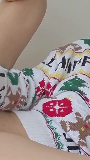 Christmas Anal Solo Games with Dildo