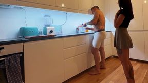 i suck his dick while he is in the kitchen - marisa leone