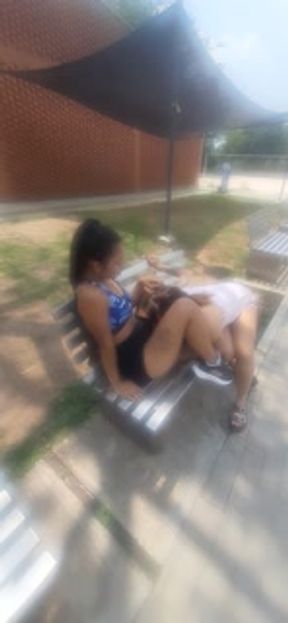 He recorded two sexy athletes touching each other and I control her lust and make her cum