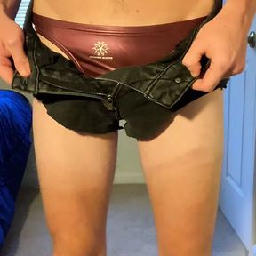 Short shorts and thong cute boy striptease