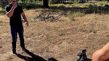 Two Hot Milfs Seduce A Hiker To Take His Cum