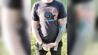 FTM standing piss outdoors