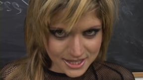 Nasty College Girl Punished by Two Cocks