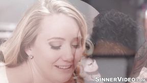 Tattooed Small Hands licks pussy and missionary fucked gorgeous young babe AJ Applegate