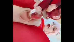 Zero two fucks her soft pussy with a glass cock