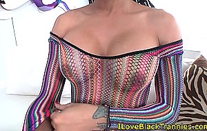 Masturbating nubian trans chick jerks off