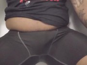 Peeing Spandex in the shower