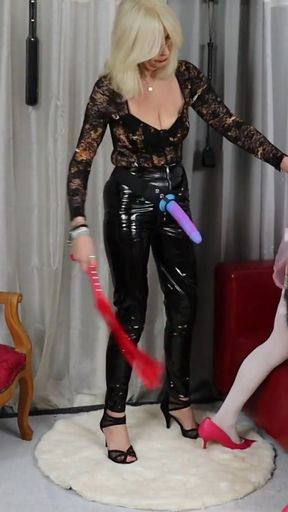 Lady Fee tells Sissy Dee to Practice her BJ skills   Clip 1