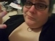 Trashy Green Hair Trans Erotic Smoking