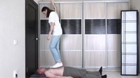 Martina - white sneakers trampling 4K