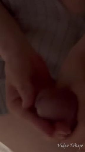 Cute Japanese waitress in sexy knit clothes gives a slow hand job