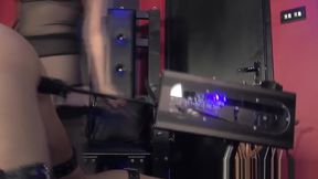 Mistress dominating subject with machine