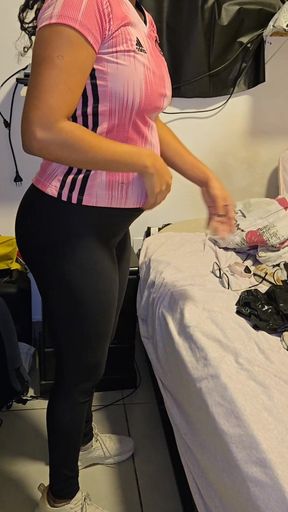 Giving My Pregnant Bitch a Piss After the Gym