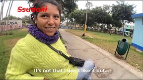 Latin beauty discovers hidden huge cock at his house