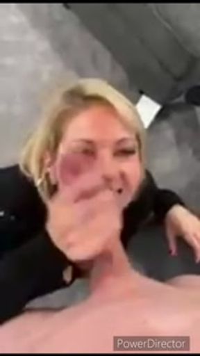 Wife sucks Bull’s huge cock POV