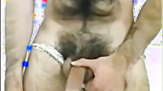 Muscle Man Strokes His Big Cock and Flexes