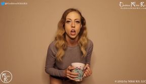 Gentle FemDom CEI JOI cum in coffee humiliation cum eaters for Goddess Nikki Kit