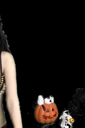 Halloween pumpkin play starring Alexandria Wu