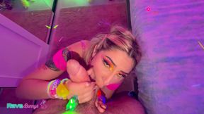 Rave Beauty Dahlia Noire Rides The DJ Into A Messy Creampie