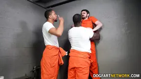 Kay Delicious takes on 2 big black penises in prison