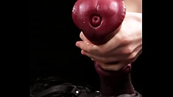 Masturbating huge horse-shaped dildo