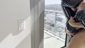 asian slut nicole doshi dresses in all leather to get fucked