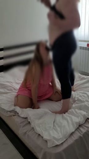 LESBIAN MISTRESS FUCKS MY WIFE WHILE I WATCHING/ CUCKOLD HUMILIATION