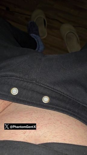 White Hairy Guy Unveils Beautiful Cock with Slow Strip