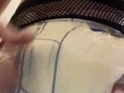 diaper sissy pees In her wet diaper