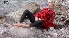 Shiny Pvc Over Neoprene Wet Beach JOI & Play