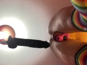 Femboy Raine railed by huge toy with fuck machine (Full Video!)