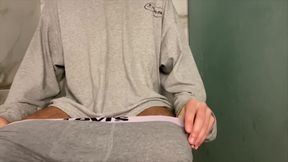 I Wanted to Relax in the Toilet and Jerked off My Huge Cock. There Was a Lot of Cum