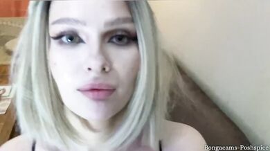 Her big tits jiggle as she gags on your cock sloppy and wet