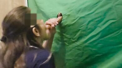 My first gloryhole - hot petite milf gloryhole training eating cum and take piss at the end - Preview | Lapetitemilf