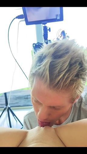 Behind the Scenes of Sex Coaching Filming When I Need to Get Nicole's Clit Big to Show It for the Anatomy Course