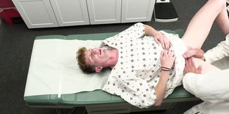 Muscular patient gets pair of black dicks to heal his dirty pleasures