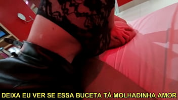 Real Interracial homemade bisexual threesome with boy - Husband sharing thick black cock with her wife